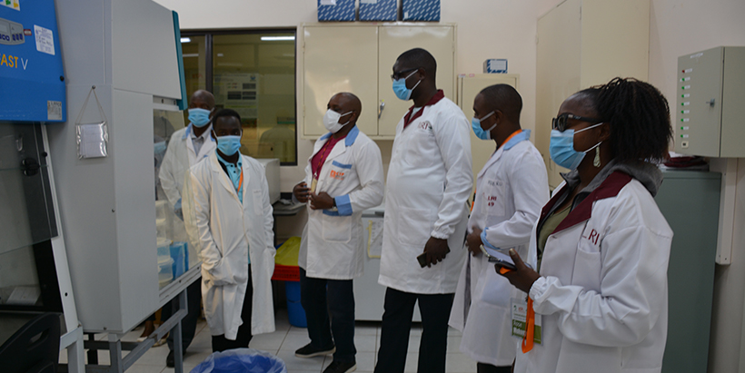 Science communicators visiting the biotechnology labs at ILRI-Nairobi during one of the trainings.